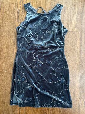 Velvet Floral Branch fairycore Dress in Deep Navy